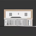 Two Story House Featuring Mixed Material Facade Sloped Flat Roof Large Glass Windows Front Steps