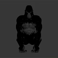 Realistic 3D Gorilla Model Digital Render With Sitting Pose And Gray Background 3d model