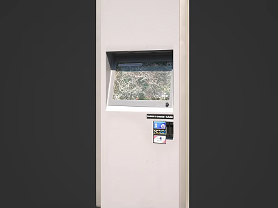 Modern Roadside Information Kiosk with Interactive Touchscreen Map Display for Driver Navigation Help 3d model