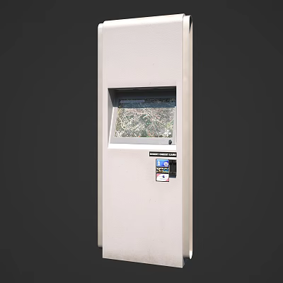 Modern Roadside Information Kiosk with Interactive Touchscreen Map Display for Driver Navigation Help 3d model