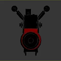 Mechanical Weapon With Red Top Component And Tripod Stand Base Structure
