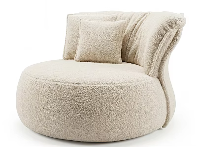 Plush Beige Lazy Sofa With Cozy Cushion And Modern Comfortable Design 3d model
