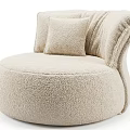 Plush Beige Lazy Sofa With Cozy Cushion And Modern Comfortable Design