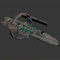 Futuristic Science Fiction Spaceship With Streamlined Metallic Body And Glowing Elements