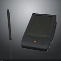 Modern Blue Touchscreen Electronic Device With Stylus Pen And Control Buttons