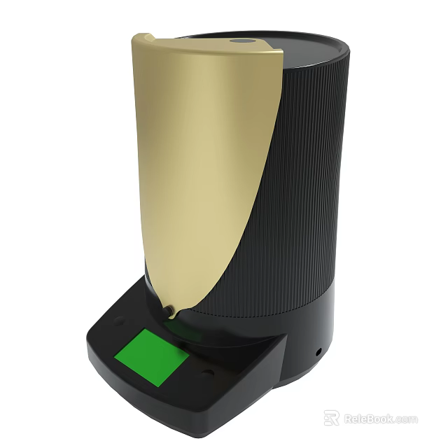 Modern Gold and Black Device with Green Indicator Light and Sleek Design 3d model 