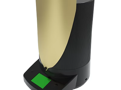 Modern Gold and Black Device with Green Indicator Light and Sleek Design 3d model