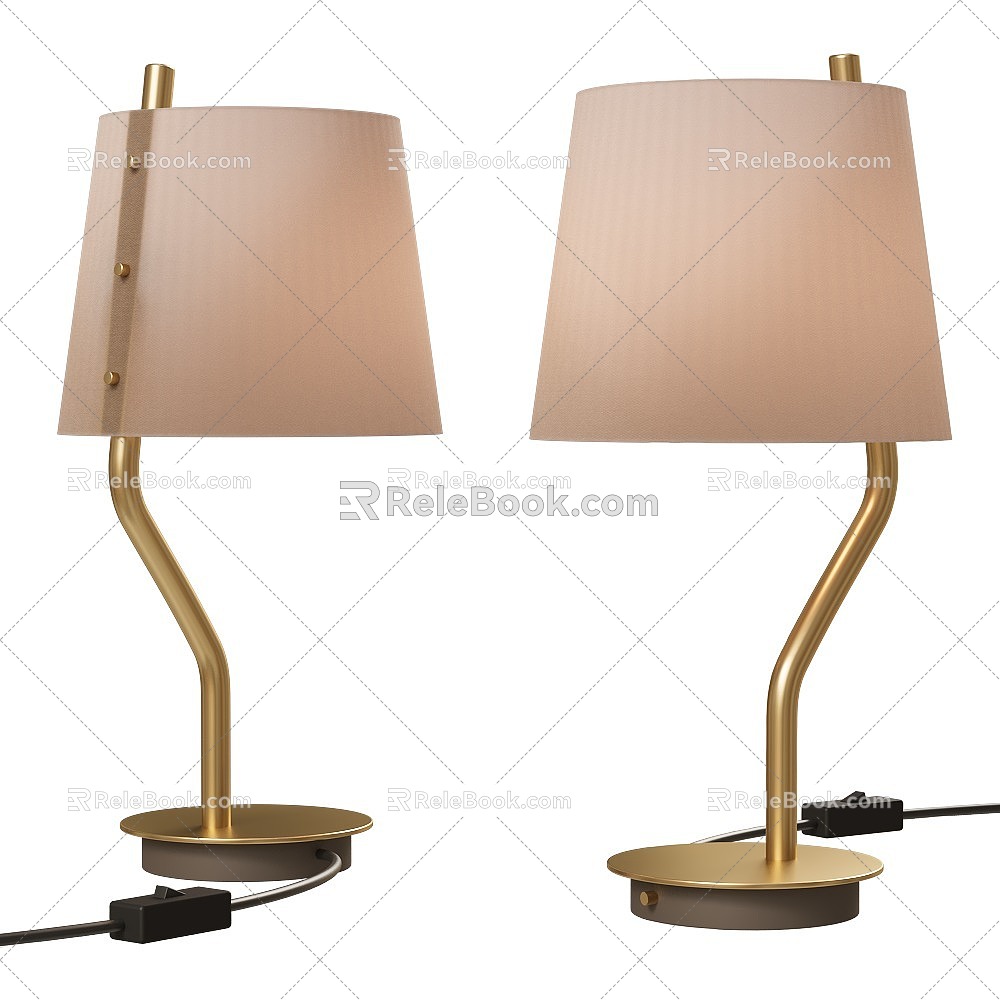 Simple Fabric Lampshade Table Lamp model