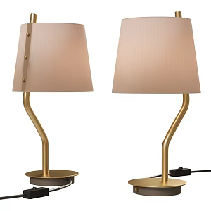 Simple Fabric Lampshade Table Lamp 3d model