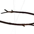 Natural Dry Wood Branches With Raw Texture And Branched Twig Ends