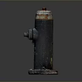 Old Rusty Fire Hydrant With Dark Blue Body Red Orange Top And Metal Knob