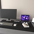 Computer laptop office supplies combination desktop all-in-one machine 3d model