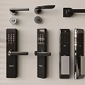 Very narrow swing door lock door lock handle intelligent door lock fingerprint lock electronic combination lock visual cat's eye 3d model