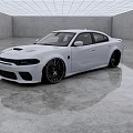 White Sporty Sedan With Sleek Exterior And Black Alloy Wheels In Modern Indoor Studio