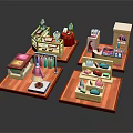 Modern Furniture Display With Wardrobe Dressing Table Bookshelf Clothes And Cosmetics
