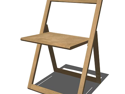 Wooden Leisure Chair With Modern Simple Design And Solid Wood Frame 3d model
