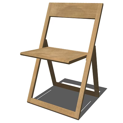 Wooden Leisure Chair With Modern Simple Design And Solid Wood Frame 3d model