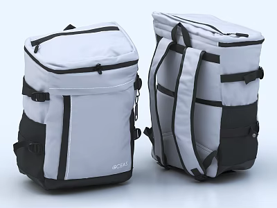 Gray And Black Practical Backpack Design With Durable Straps And Functional Pockets 3d model
