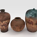 clay jars pottery 3d model