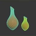 Stylish Two Orange Vases With Wave Texture For Home Decor Accessories