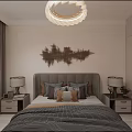Modern Dining and Living Room Interior With Sofa Dining Table Pendant Lights And Decorative Rug