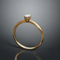 Shiny Diamond Studded Gold Ring Simple Design Daily Life Accessory 3d model