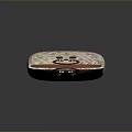 Woven Handbag with Brown Circular Handle and Metal Accents Beige Woven Texture Daily Life Accessory