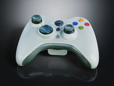 White Gaming Controller With Joysticks And Colorful Buttons For Electronic Gaming Devices 3d model