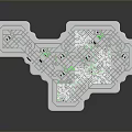 3D City Planning Model Featuring Urban Layout Buildings Roads And Area Markers