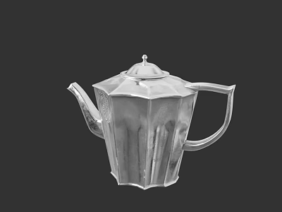 Elegant Transparent Glass Teapot With Octagonal Design And Lid For Home Use 3d model