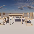 Simple Wooden Leisure Chair And Table Set For Modern Home Interior Design