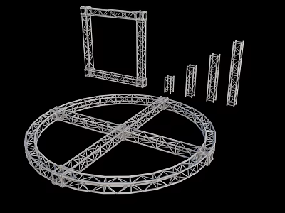 Metal Furniture Frame Structures With Circular And Square Shapes For Home Interior Design 3d model