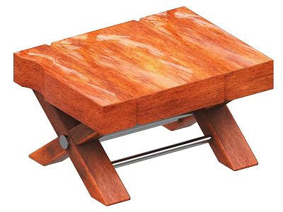 Folding Stool Folding Stool Wooden Stool Low Stool 3d model