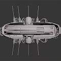 Futuristic Industrial Equipment with Circular Structure Central Sphere Antennas and Turbine Blades