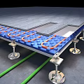 High Quality Underfloor Heating Components Featuring Orange Pipes And Blue Insulation Panels