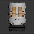 Industrial Mechanical Equipment With White Black Body And Yellow Top Connectors