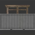 Industrial Wooden Table With Metal Container Style Benches For Home Decor