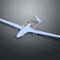 White Fixed Wing Aerial Drone With Four Propellers And Long Wings