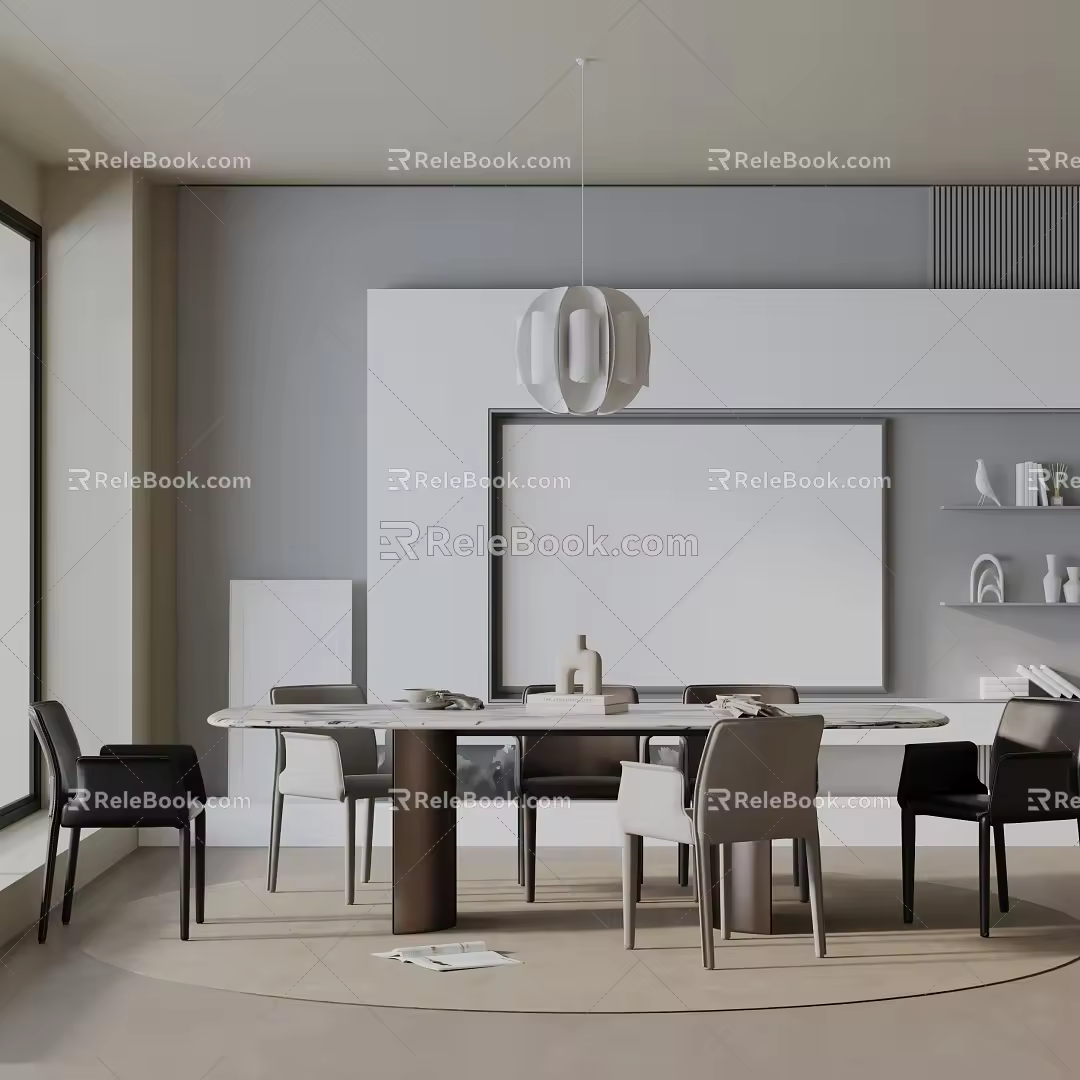 Modern table combination 3d model