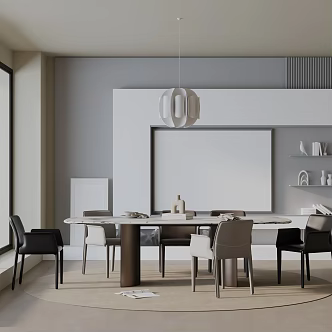 Modern table combination 3d model