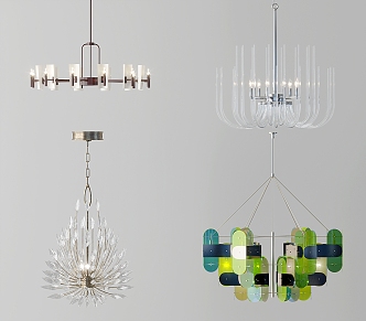 Modern crystal chandelier 3d model