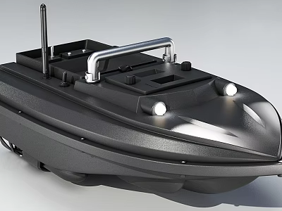 Black Modern Water Vehicle With Streamlined Design Metal Grab Bar Front Lights And Antenna 3d model