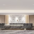 Company lobby office front desk 3d model