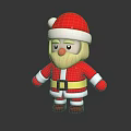 Cartoon Santa Claus Figurine With Red Outfit And White Beard