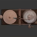 Retro Electronic Coffee Maker With Copper And White Design For Modern Kitchen