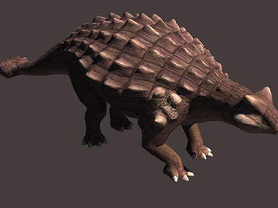 Armored Reptile With Bony Plates On Back Short Legs And Thick Tail Structure 3d model
