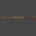 Rusty Blue And Yellow Freight Train Cars With PACKER Service And CIT Logos