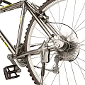 Silver And Yellow Mountain Bikes With Durable Frame Knobby Tires And Comfortable Seats