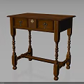 Traditional Wooden Console Table With Single Drawer And Ornate Carved Legs