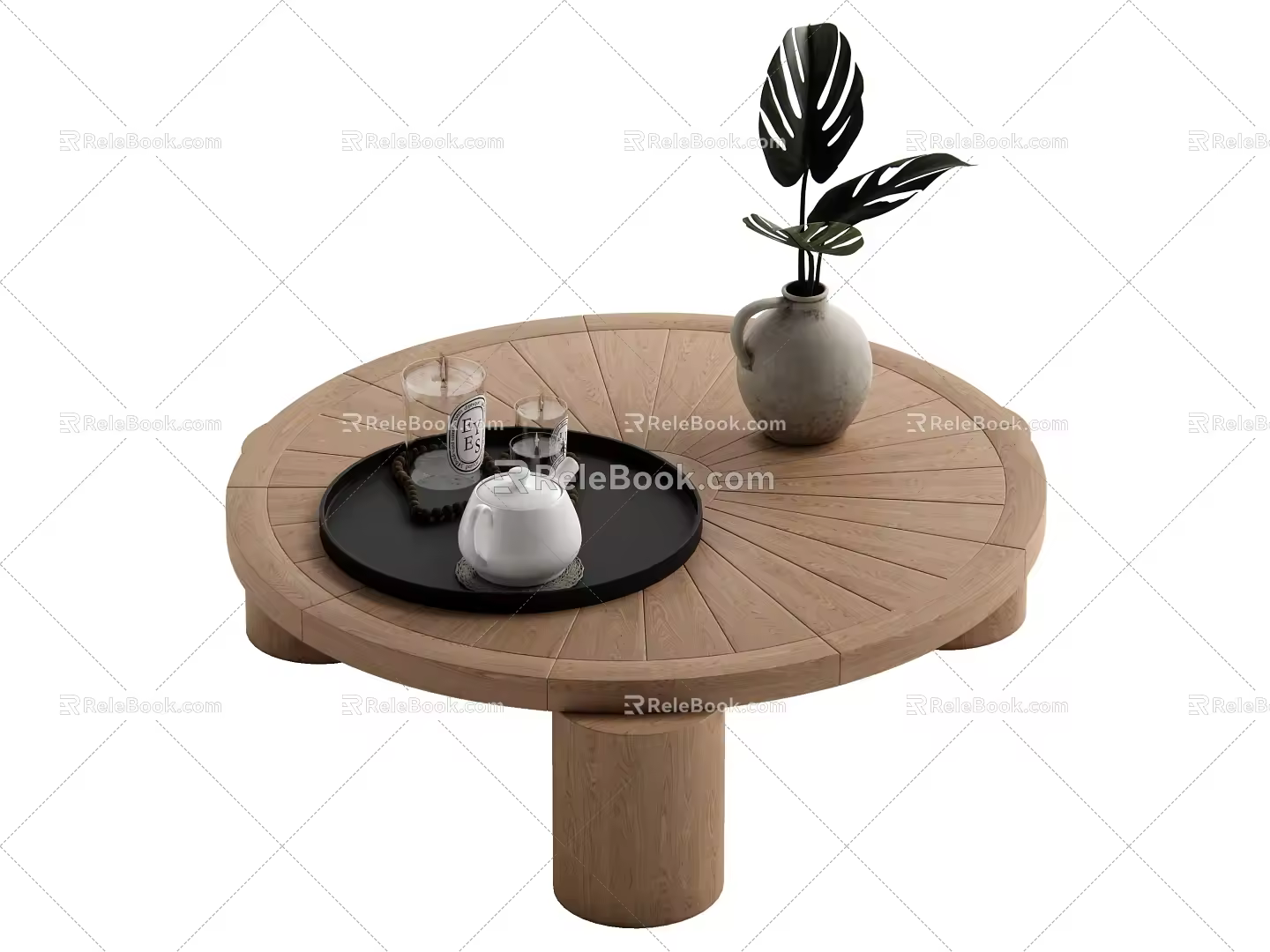 Log wind coffee table 3d model